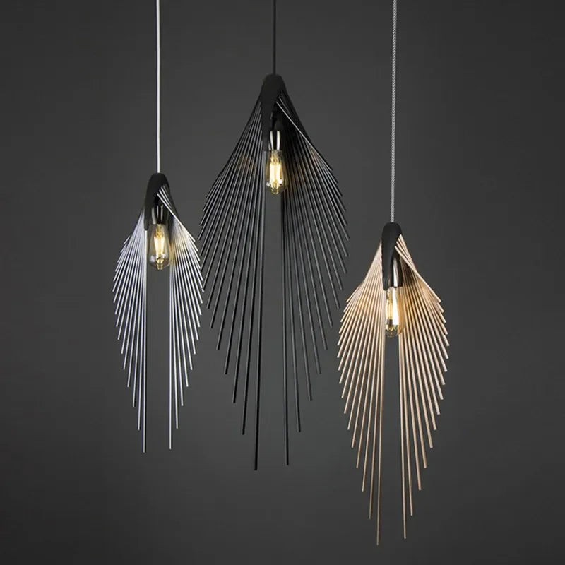 Modern Minimalist Pendant Light Personality Design Black Metal Lamp For Living Room Kitchen Island Restaurant Shop Decor Lamp
