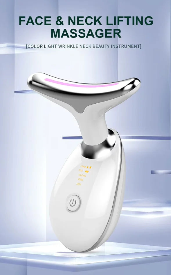 3 in 1 Face and Neck Massager Portable Micro Current Facial Beauty Device with Smart Vibration Skin Care Tool for Neck Firming