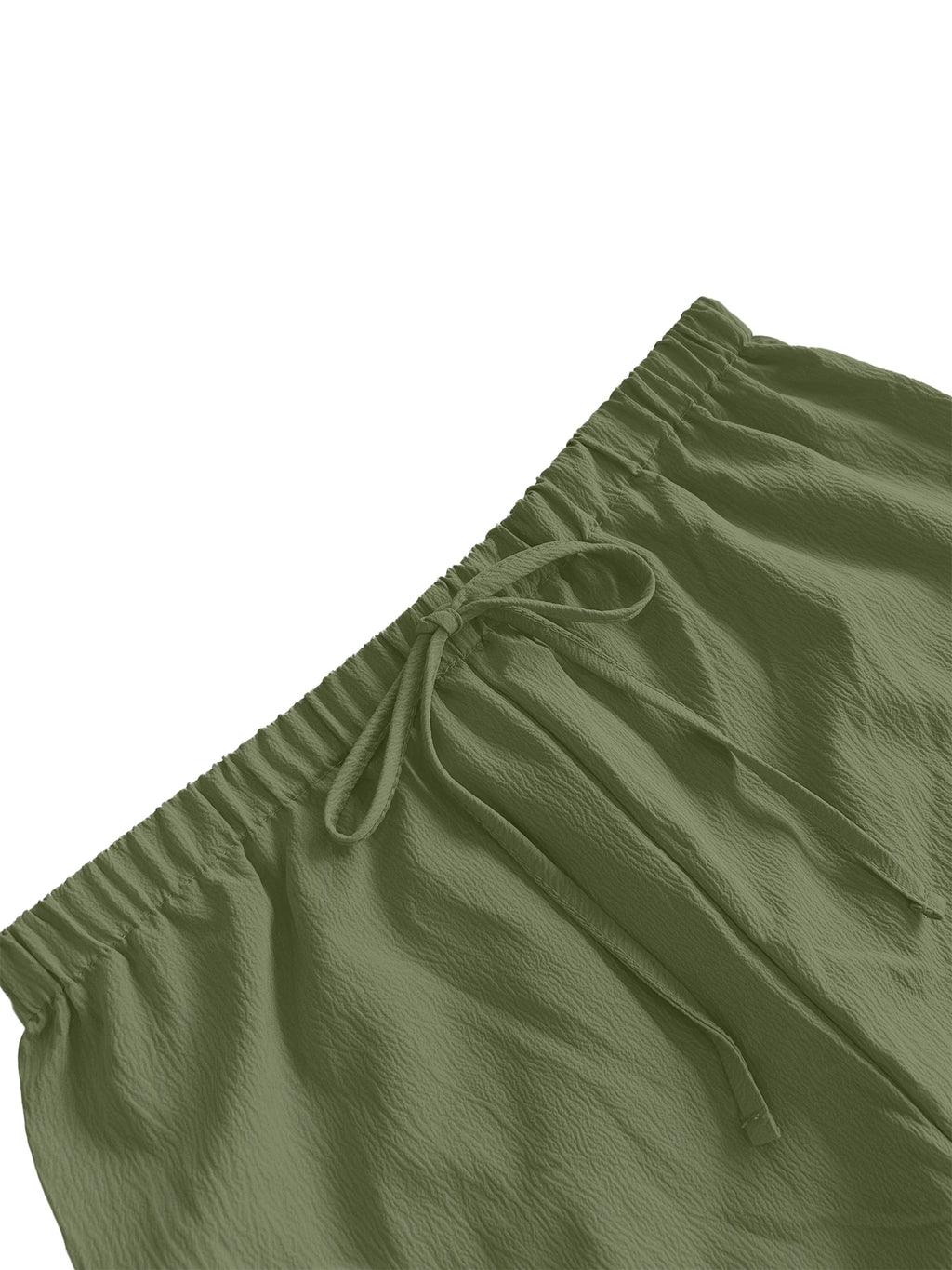 Women's Elastic Waist Drawstrings Casual Wide Leg Knee Length Pants‌