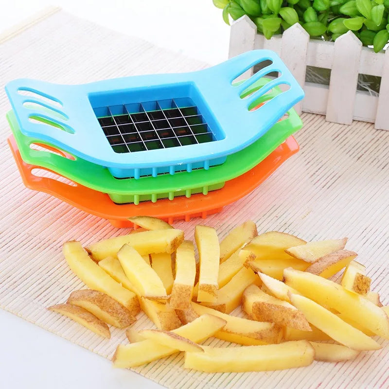 New Stainless Cutter Slicer Masher Steel Potato Vegetable Cutting Device Square Slicers Cut Fries Kitchen Tool Cooking Gadgets
