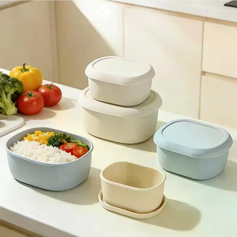 1/3Pcs New Food Grade Silicone Lunch Box With Lid Leak Proof 200 300 600ML Microwave Safe Food Container For Picnic