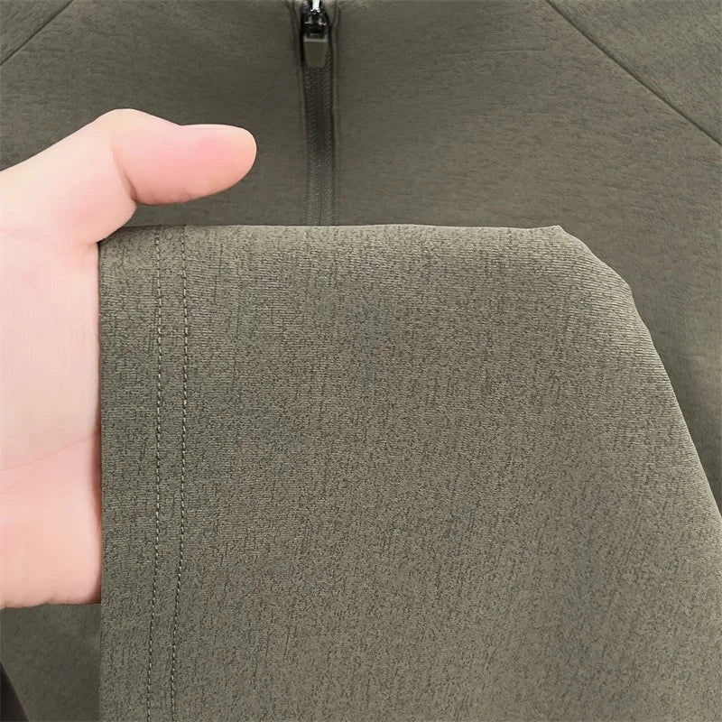 Luxury Men's Brand Spring High Quality T-Shirt Mock Neck Zipper Printing Long Sleeves Hoodie Leisure Fashion Men's Clothing Tops