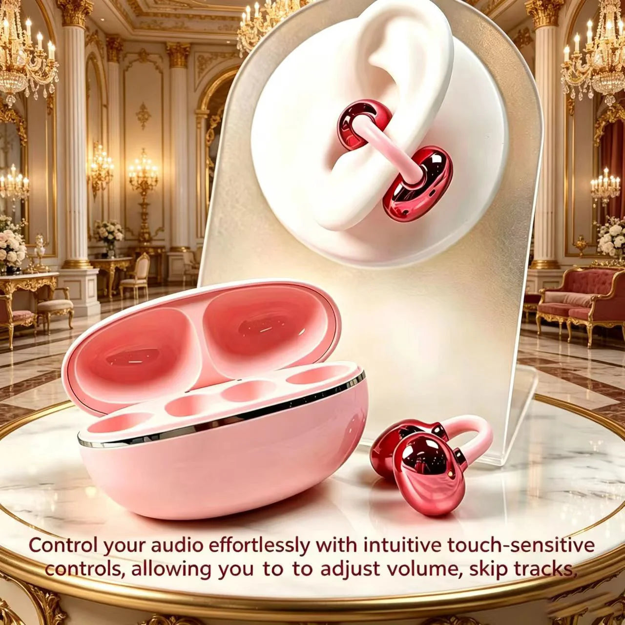 Open Ear OWS Clip Bluetooth Earphones Sport Wireless Headset Low Latency HiFi Touch Waterproof Long Battery Earbuds