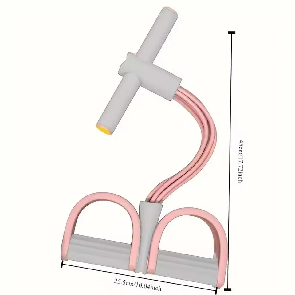 Resistance Bands 4-Tube Yoga Pedal Puller Resistance Band Elastic Pull Rope Fitness Equipment for Abdomen Waist Arm Training