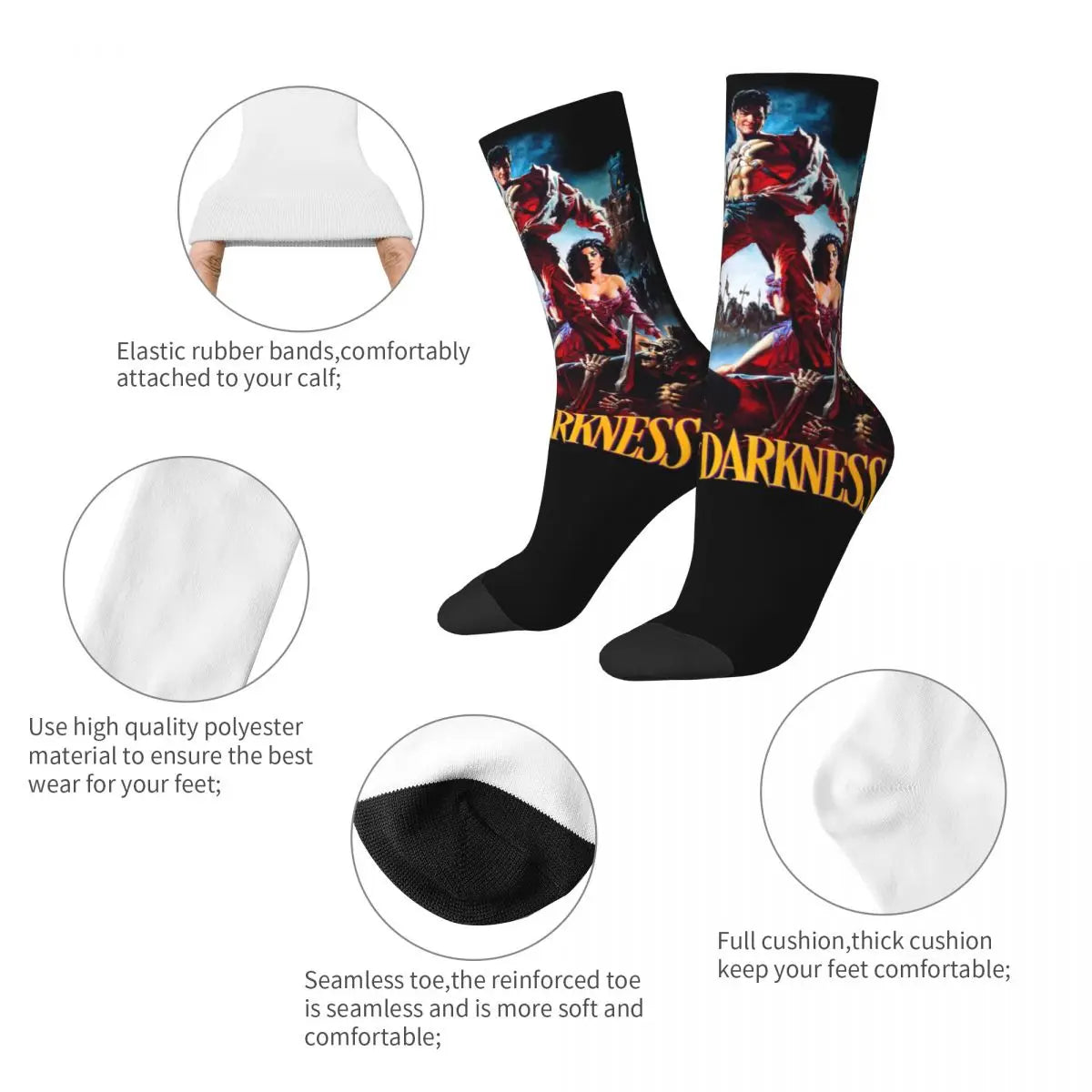 Fashion Male Men Socks Casual Army Of Darkness Ash Vs The Evil Dead Sock Polyester Women's Socks Spring Summer Autumn Winter