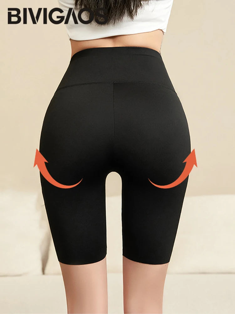 BIVIGAOS Summer Shark Biker Shorts Women High Waist Knee Short Leggings Bodybuilding Sexy Shorts Running Sports Cycling Shorts
