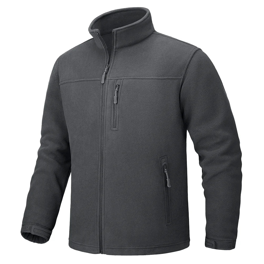 TACVASEN Full Zip Up Fleece Jacket Mens Thermal Warm Workout Jacket Outdoor Trekking Hiking Jackets Camping Coat Windbreaker