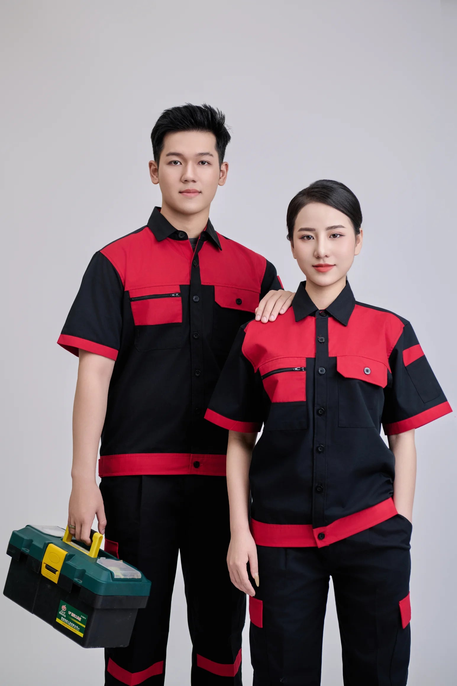 Comfortable New Hi Visibility Safety TC Fabric Women's Black Red Short-Sleeve Durable FMF Vietnamese Breathable Workwear
