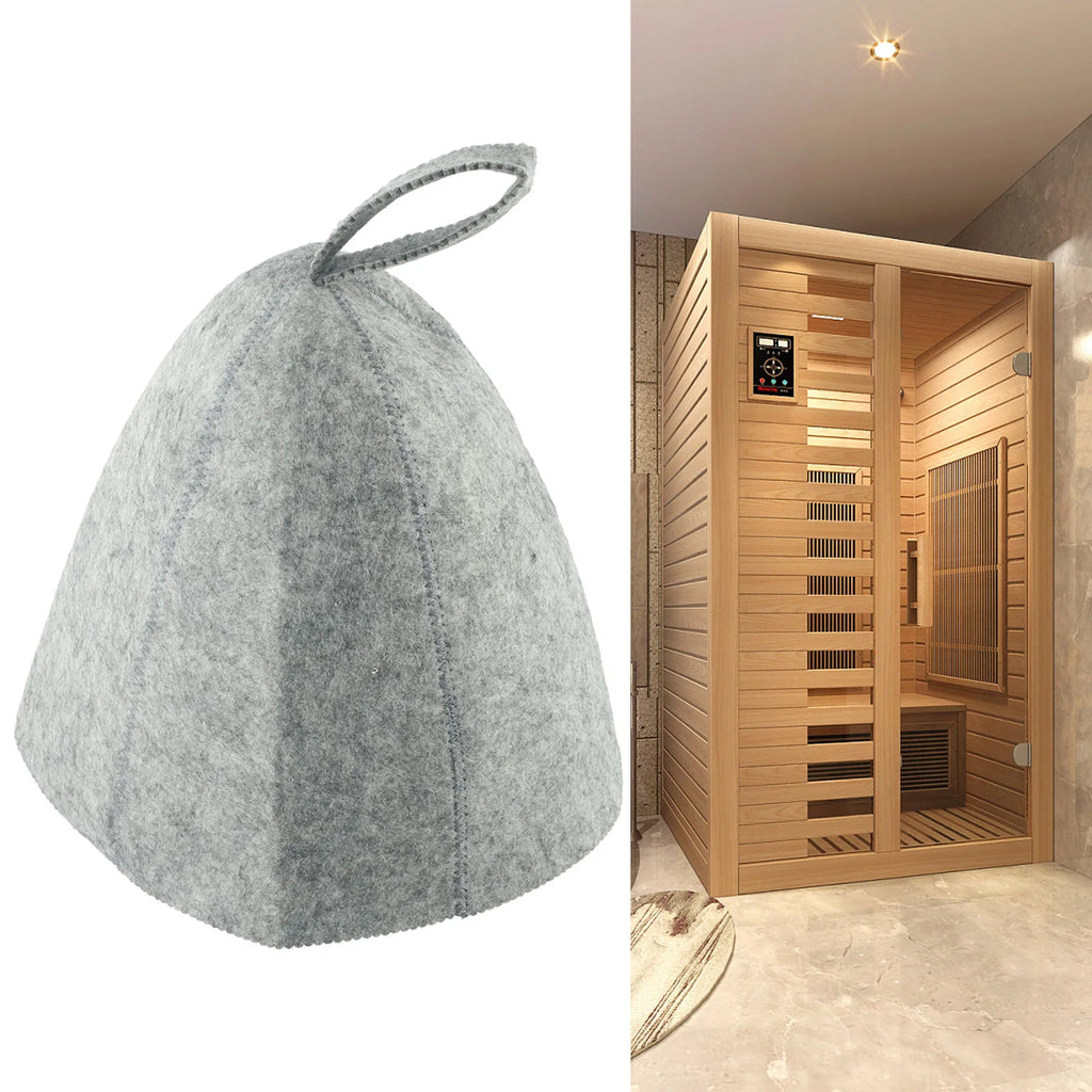 Thicken Wool Felt Sauna Hat Hair Protection Spa Sauna Accs For Bath Protection Felt Sauna Cap Absorbent Spa Cap