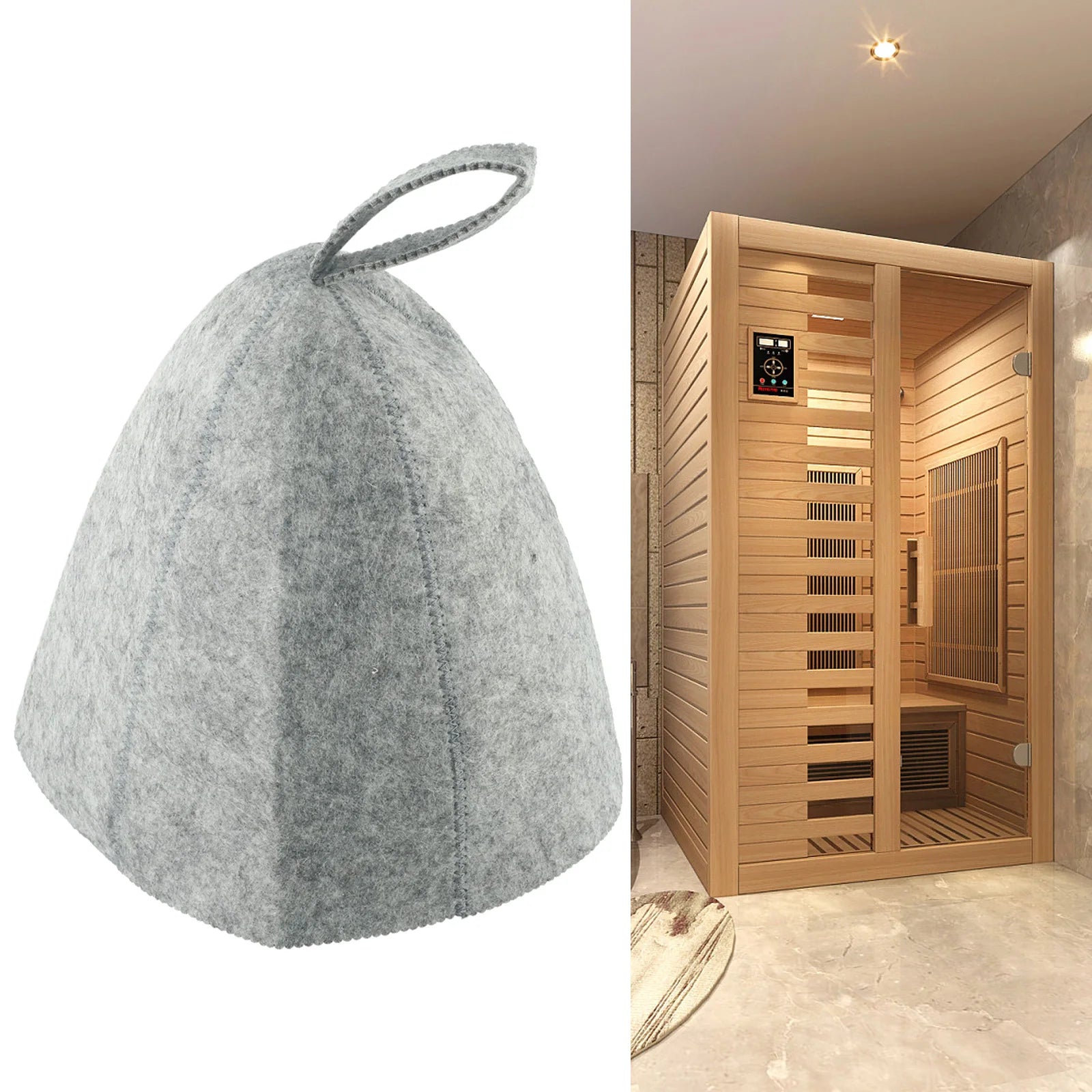 Thicken Wool Felt Sauna Hat Hair Protection Spa Sauna Accs For Bath Protection Felt Sauna Cap Absorbent Spa Cap
