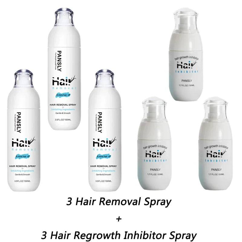 Hair Removal Spray Hair Growth Inhibitor Spray Painless Hair Reduction Permanently Inhibits Hair Growth Skin Silky Smooth 100ML