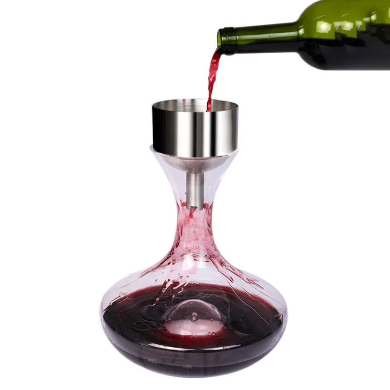 Stainless Steel Wine Aerator Shower Funnel with Sediment Strainer