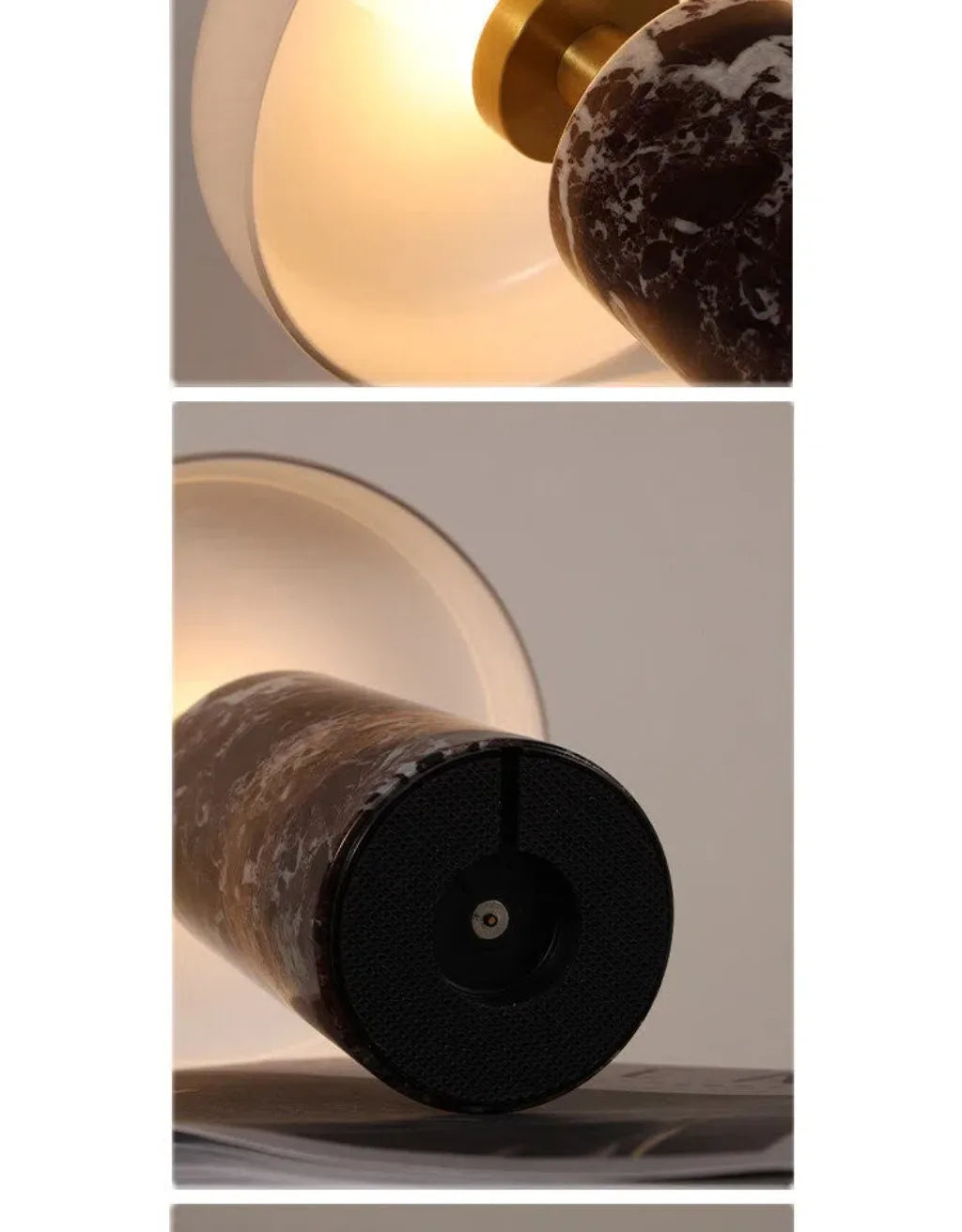 Table Lamps Luxury Glass 110V/220V Marble USB Lighting Rechargable Space Mood Light Table Light Bedroom Living Room Decoration