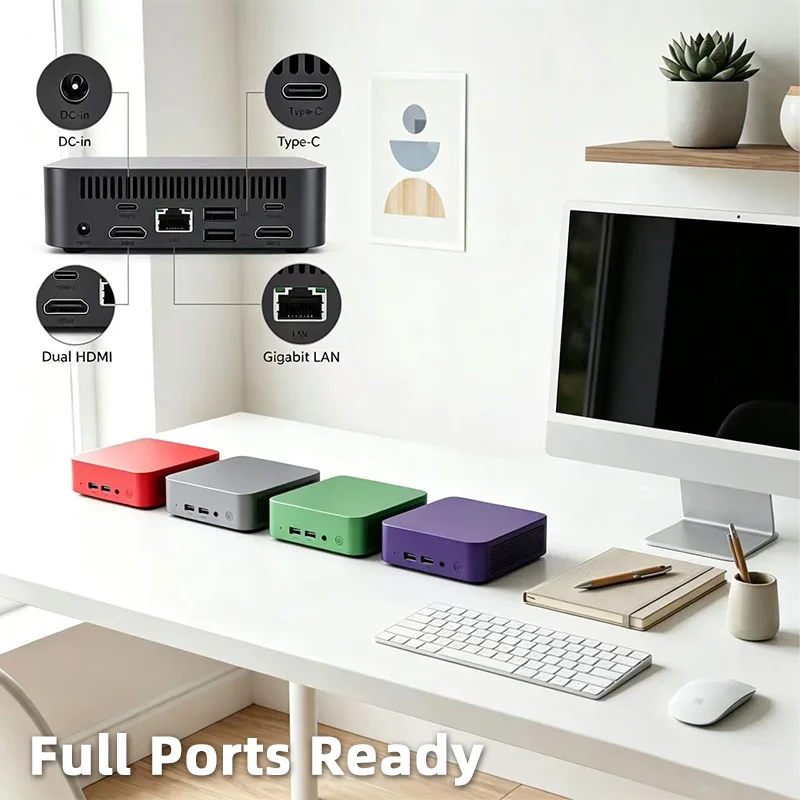 Intel Core i9-10980HK Mini PC Win11 16GB DDR4 2TB NVMe SSD WiFi6 BT5.2 4K HDMI Compact Gaming Office Streaming Workstation