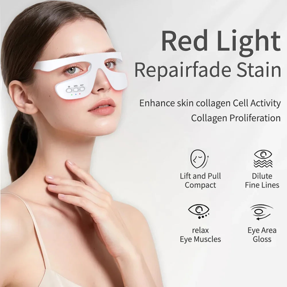 Smart Eye Massager 3D Red Light Eye Fatigue Dark Circles Relaxing Under-Eye Glasses Massage Beauty Machine