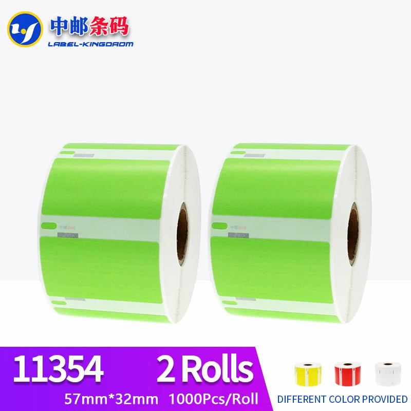 2 Rolls Dymo Compatible 11354 Label 57mm*32mm 1000Pcs for LW400 450 450Turbo Printer Seiko SLP 440