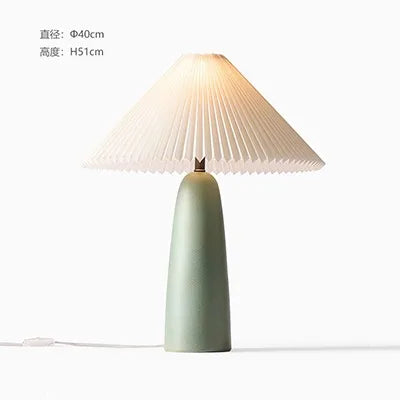 Nordic Design Romantic Atmosphere Pleated Ceramic Table Lamp LED E27 Minimalist Modern Light Fixture Bedroom Bedside Living Room