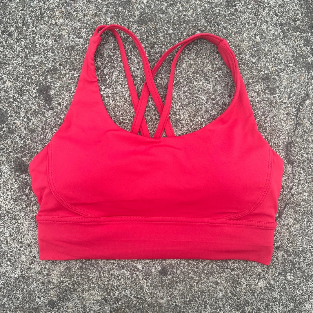 Solid Color Women Fitness Sport bra top soft tight Comprehensive training jogging gym yoga underwear cross back With chest pad