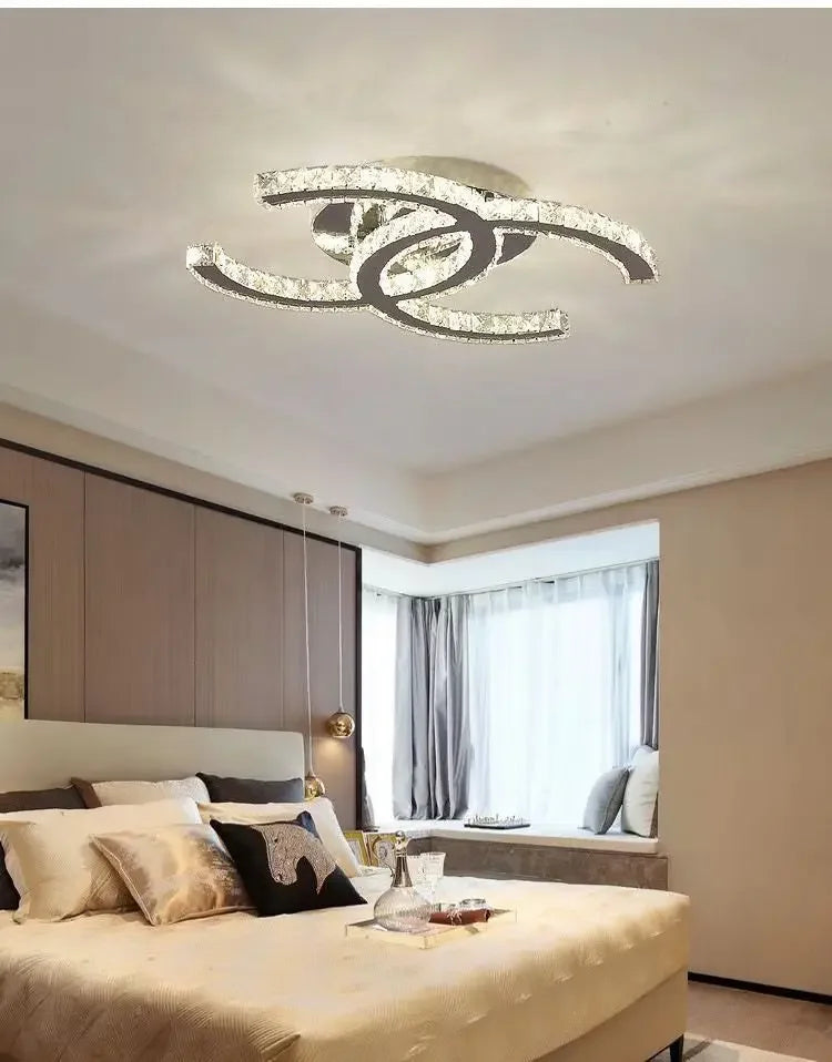 Modern 2024 New Special-shaped Crystal Chandelier Modern Simple Decoration Living Room Dining Room Home Decoration