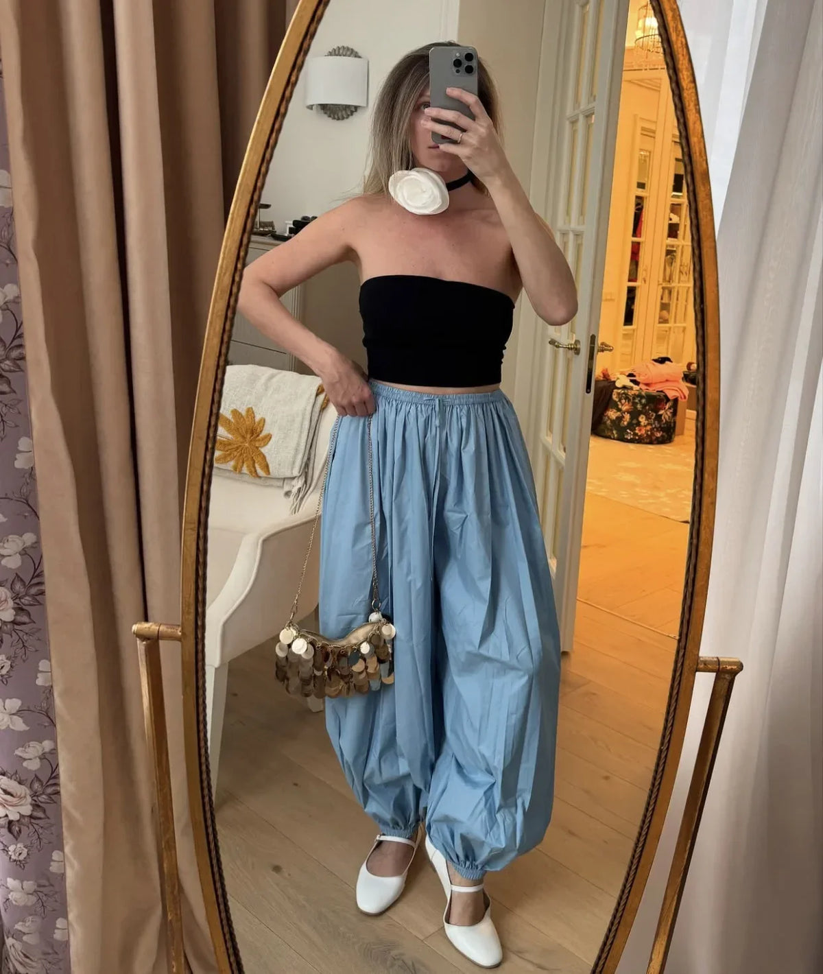 Tuularose Loose Solid Leg-Length Pants For Women Pleated High Waist 2025 Summer Female Fashion Office Lady Casual Bloomer Pants
