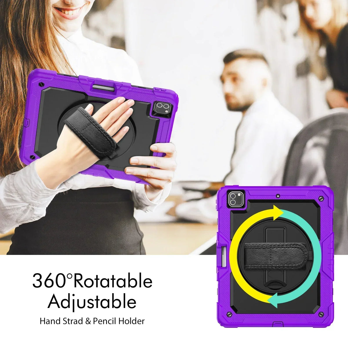 360 Rotation Kids Stand Tablet Case for 2026 New IPad Air 8 M4 11 13 inch , For iPad A19 12th 11th 10th A16 Air 7 6 M3 M2 Cover
