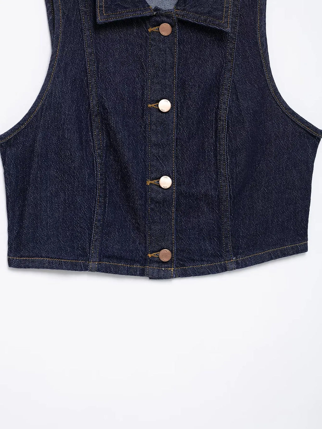 HH Women Turn-down Collar Single-breasted Sleeveless Denim Vest Top+High Waist Pocket Zipper Belt Flared Jeans 2 Piece Set