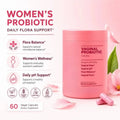 Women Probiotic Capsules Lactobacillus Prebiotic Formula Daily Gut Flora Balance Support Nutritional Supplement 60 Capsules