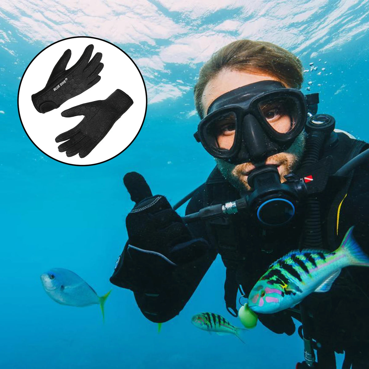 1.5mm Neoprene Diving Gloves Anti Slip Warm Waterproof for Surfing Swimming Snorkeling Paddle Board Winter Sports