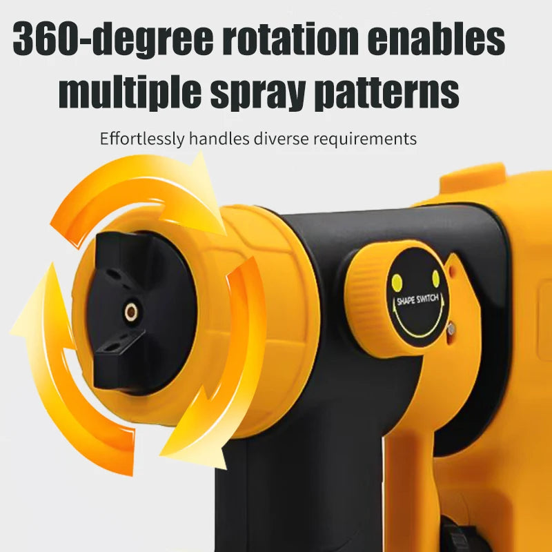 800ML Electric Spray Gun High Power Cordless Paint Sprayer HVLP Auto Furniture Steel Coating Airbrush For Dewalt 20v Battery