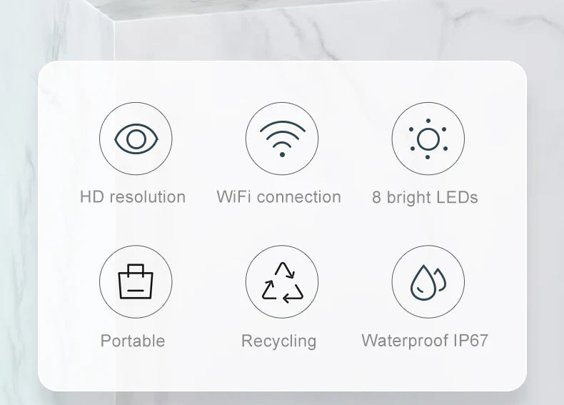 Endoscope Camera with 8 Adjustable LED Lights Visual Endoscope Camera Compatible with Android and iPhone,for Individuals Pet