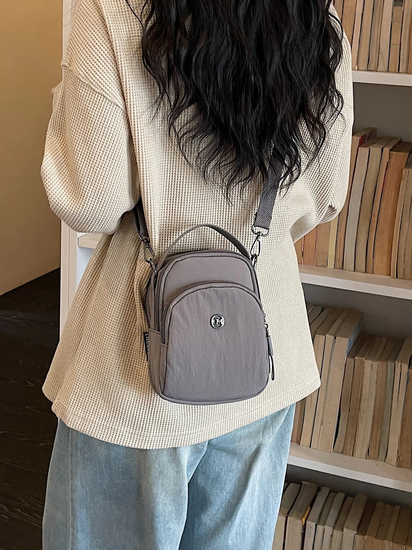 Casual Oxford Fabric Mobile Phone Bag Women's Crossbody Bag Lightweight Trendy Single Shoulder Canvas Bag for Walking