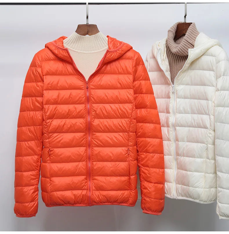 2024 New Women Thin Down Jacket White Duck Down Ultralight Jackets Autumn And Winter Warm Coats Portable Outwear