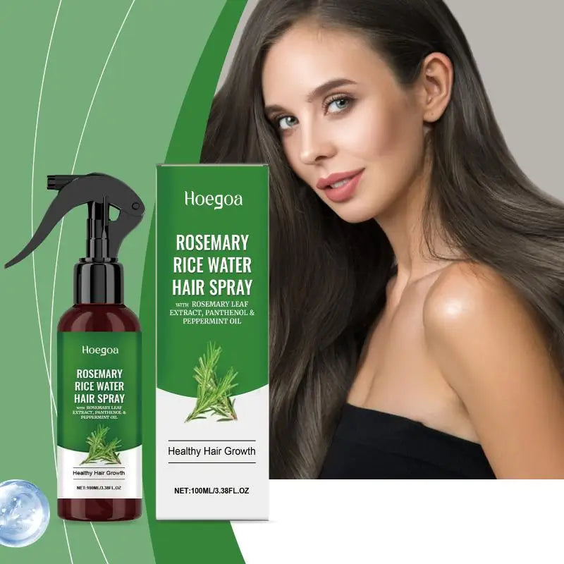 Rosemary Hair Growth Spray with Rice Water Hair Care Oil for Scalp Hydrate Thickness Anti-Flake Soft Smooth Strengthen Hair Mist