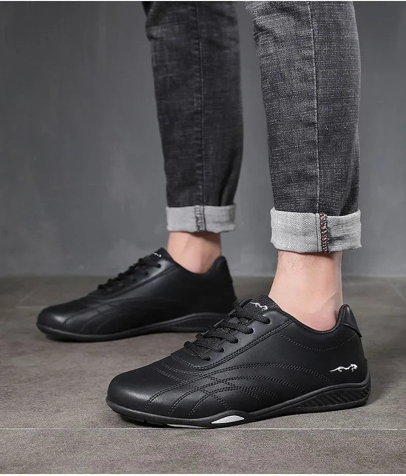 Men Leather Casual Shoes for Breathable Daily Walking Sneakers Lace-Up Driving Moccasin Non Slip Formal Shoes Zapatillas Hombre