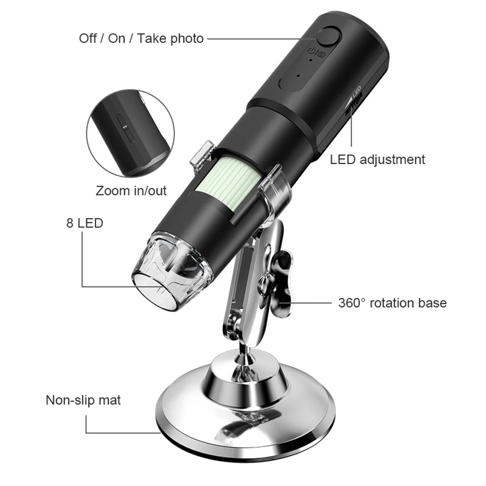 1000 times Wireless Dermatoscope Scalp Skin Analyzer Machine Facial and Body Analyzer Electronics Microscope Beauty Health Pro