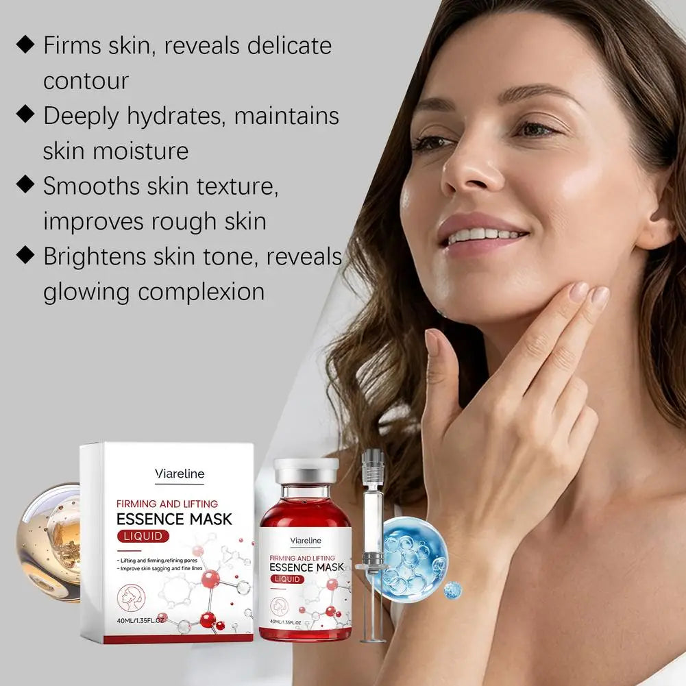 Lifting Firming Essence Mask Liquid 40ml Deep Hydrating Face Serum for Fine Lines & Sagging, Pore Minimizing Skin Care