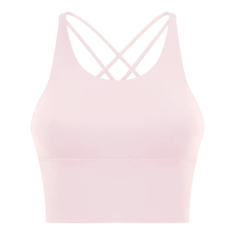 New Style Sports Bra: Shock-Absorbing, Sexy Open-Back, Thin-Strap Tank Top for Women's Yoga