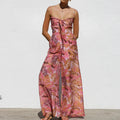 Wide Leg Pants Lace-Up Fashion Playsuits, Women Summer Holiday Sleeveless Chic Jumpsuits, 2025 Backless Simple Ladies Bodysuits