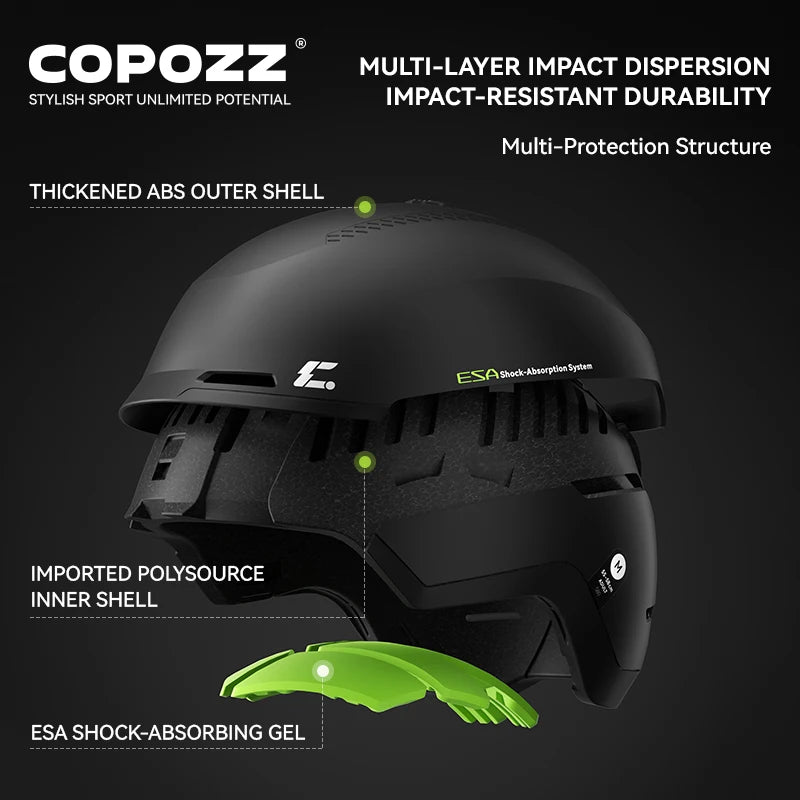 COPOZZ Winter Adult Ski Helmet Outdoor Anti-impact REECCO Positioning Rescue System Breathable Women Men Ski Safety Helmet