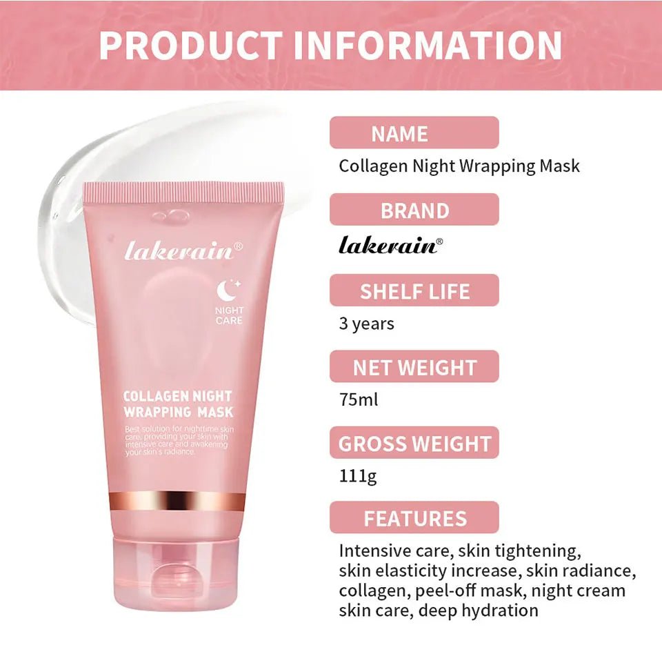 Collagen Jelly Cream & Peel-Off Mask & Salmon Collagen Essence Set Wrapping Firming Moisturizing Soothing Face Skincare Combo