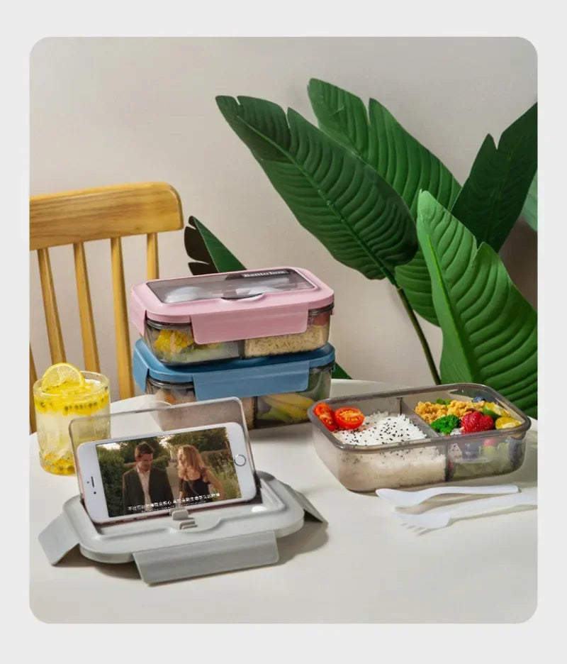 Food-grade Lunch Boxes Home Children's Compartments Bento Box Can Be Heated Microwave Oven Student Rectangle Plastic Lunch Boxes
