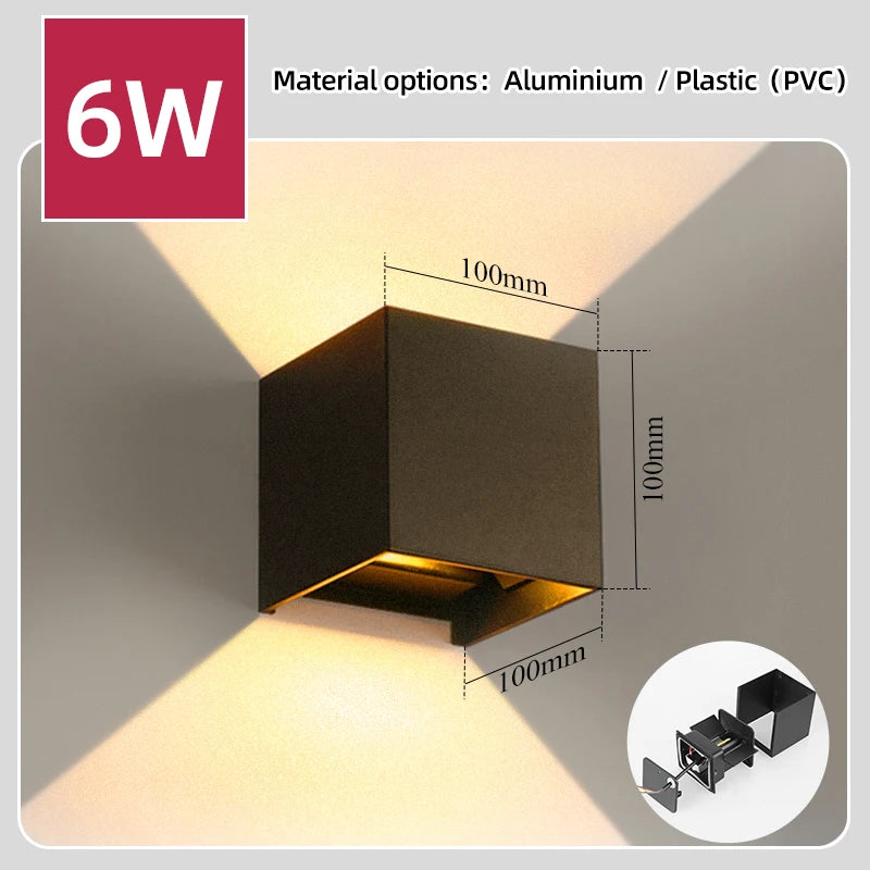 Wall Light Outdoor LED Waterproof External Stairs Street Interior Garden Living Room Fixture Decorative Home Lamp Decor Wall Led