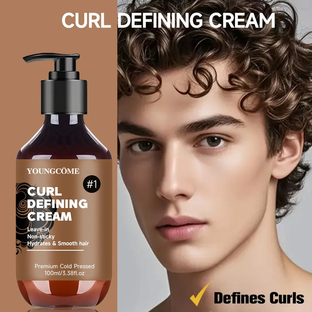 Curly hair Styling cream, moisturizing and smoothing formula, enhances the elasticity and shine of curly hair, easy to set 2025