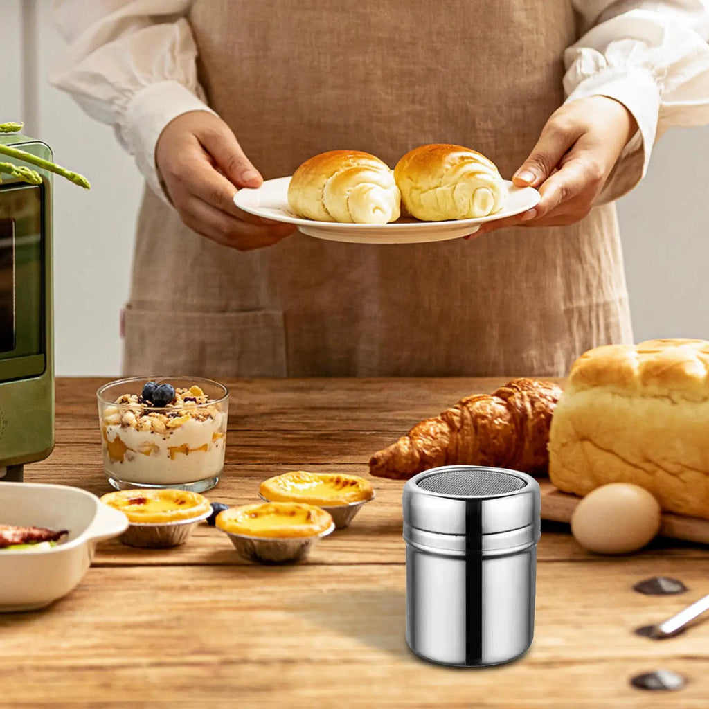 S/M/L Powder Sprinkler Bottle Stainless Steel Flour Sifter And Shaker Bottle Kitchen Gadgets Powder Shaker For Salt Sugar Cocoa