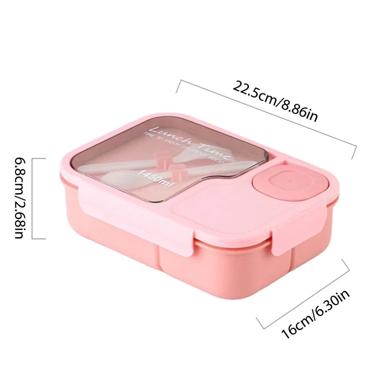 Portable Lunch Box Office Bento Box With Fork and Spoon Microwave Food Storage Container Reusable Food Boxes Quality Plastic