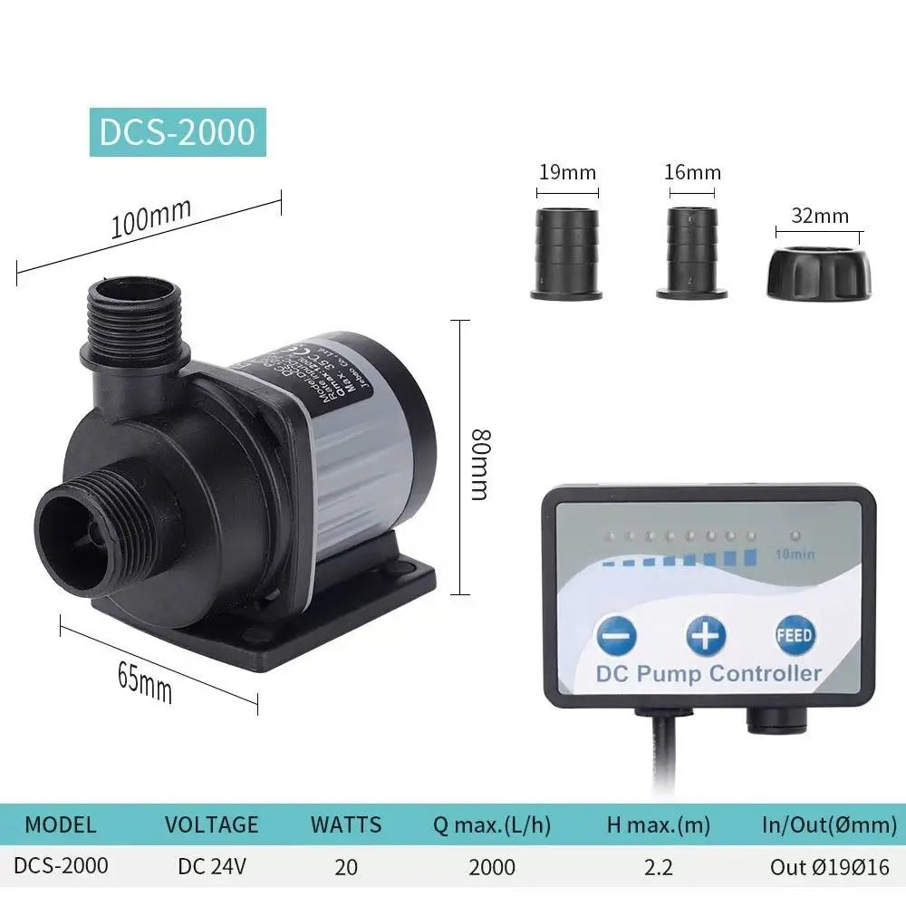 Jecod Jebao 100-240V DC Marine DC Submersible Pump Super Quite Circulation Return Pump 10 Speed Flow Adjustment