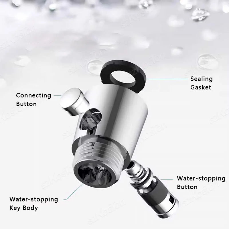 ABS Shower Head Arm Diverter Valves Bidet Sprayer Head Water Shut Off Angle Valve Flow Regulator Stop Switch Bathroom Accessory