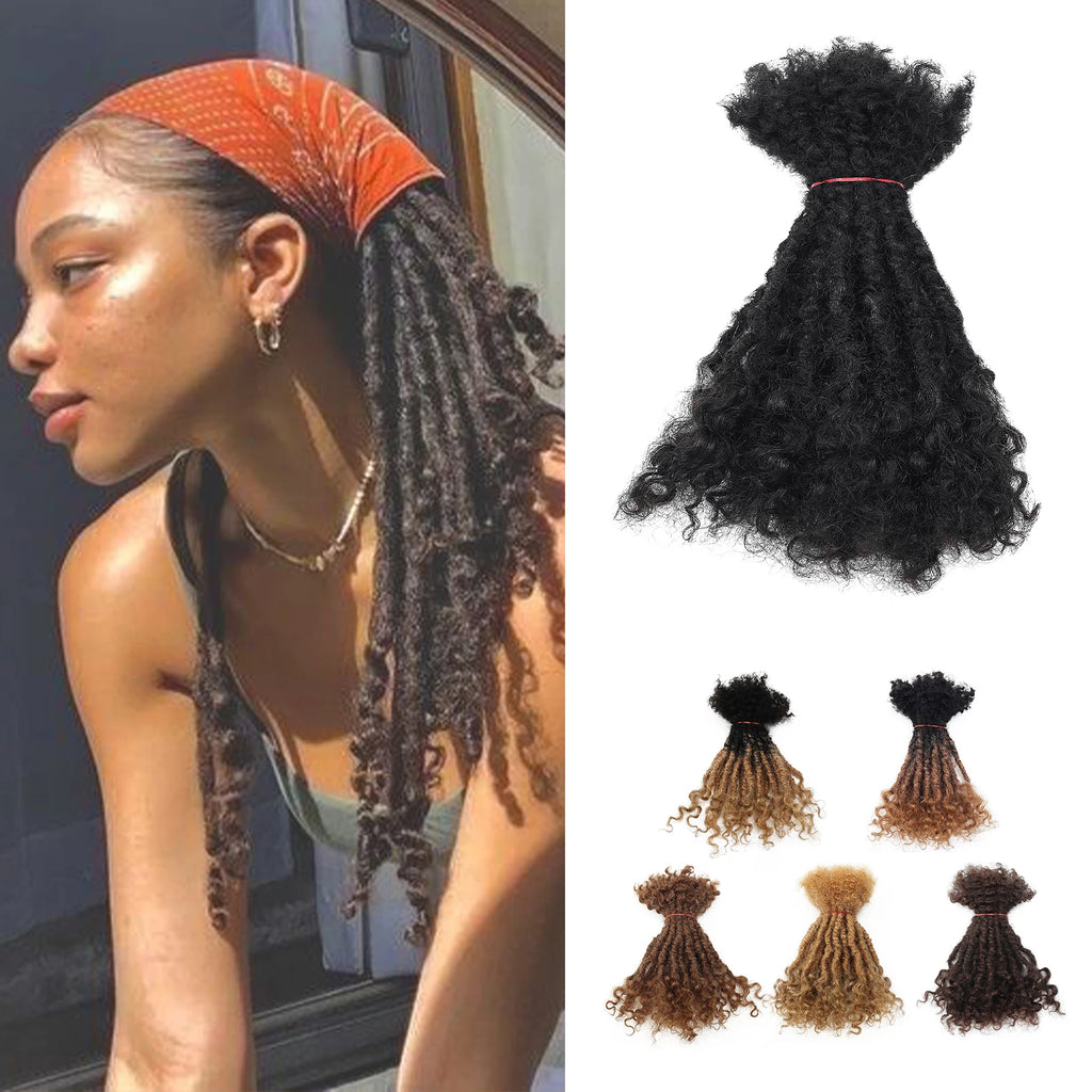 20 Strs/Pack 6-30inch 27# 0.6cm Thickness 20strands Per Pack Boho Dreadlocks Curly End Lisa Locs Extensions for Goddess