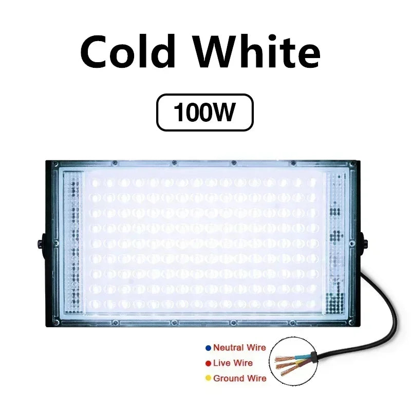 LED Floodlight 50W 100W AC220V 230V High Brightness Lighting Outdoor Waterproof Floodlight Outdoor Road Garden Courtyard Lights