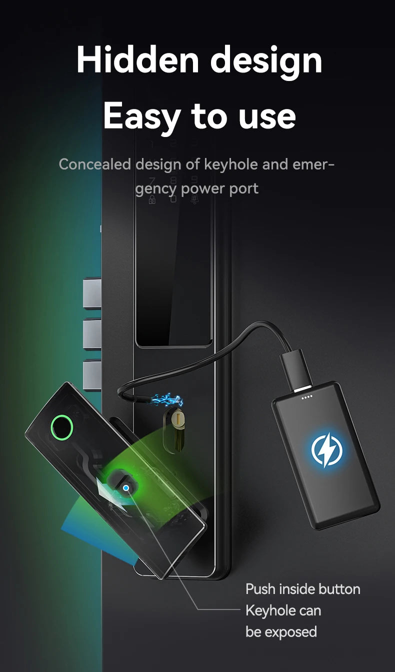 Glomarket Tuya Wifi App Unlock Digital Door Lock 3D Face Fingerprint Recognition Smart Video Intercom Aluminum Door Cloud